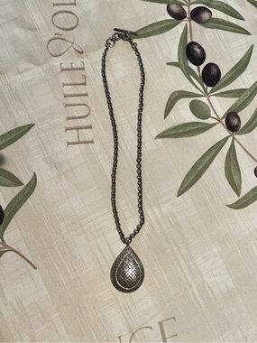 Lois Hill Silver Teardrop Pendant Necklace